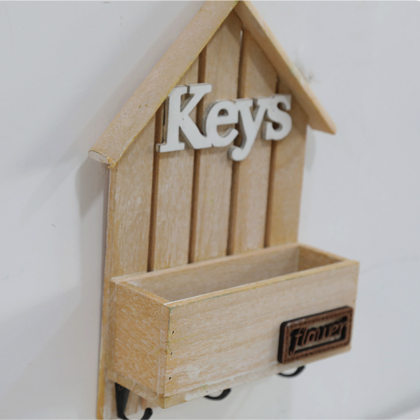 Handmade Wooden Wall Pendant Keychain Holder Home Accessories