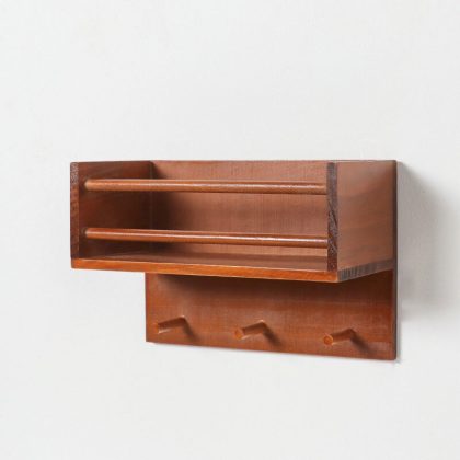 Multifunctional Retro Wooden Wall Shelf Key Rack Home Decoration