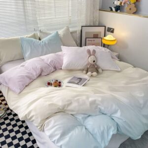 Korean Style Gradient Color Duvet Cover Set, Twin Size