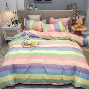 Rainbow Cartoon Printed Bedding Set, Single Size